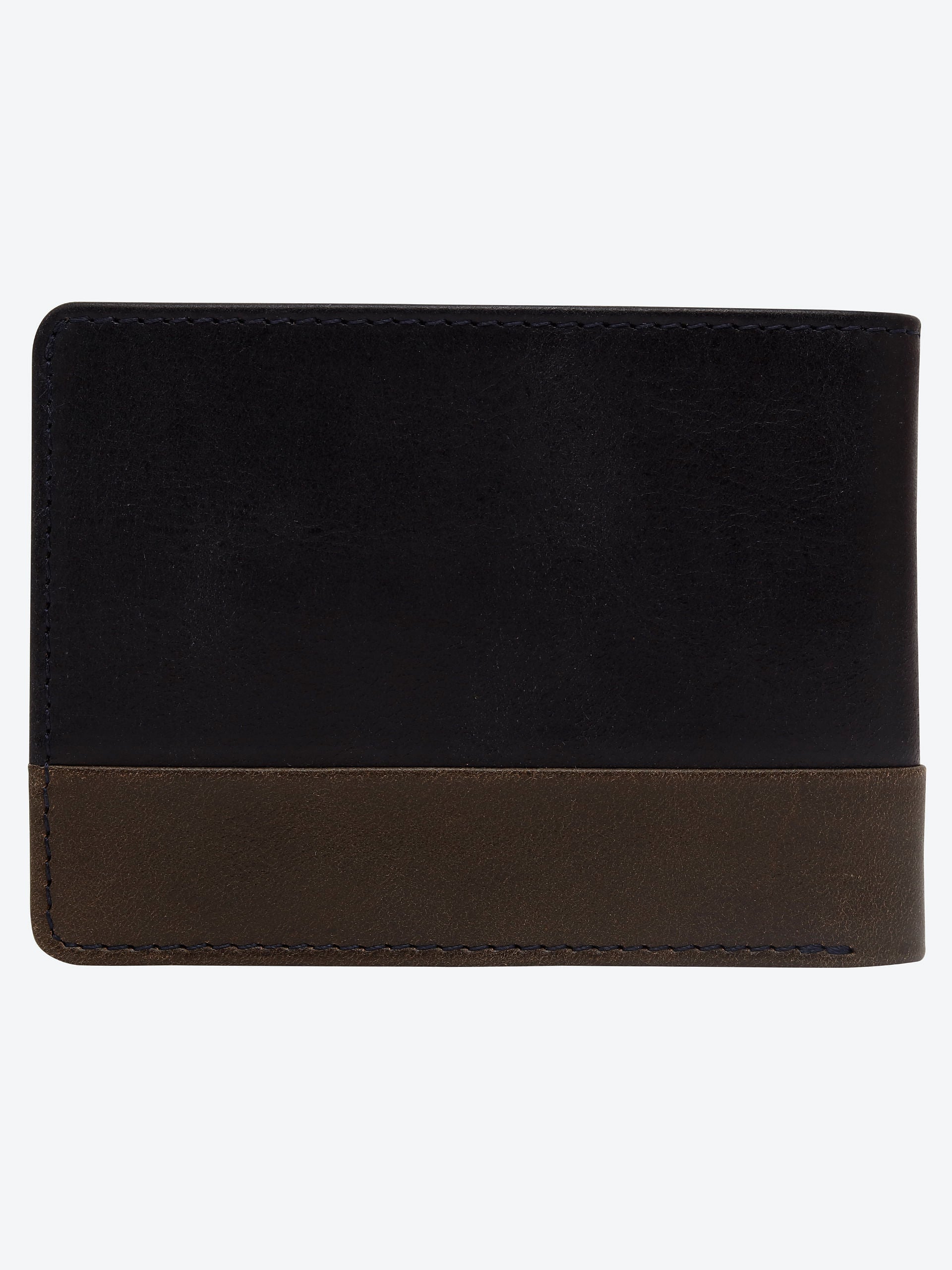 Black And Brown Colour Blocked Leather Wallet