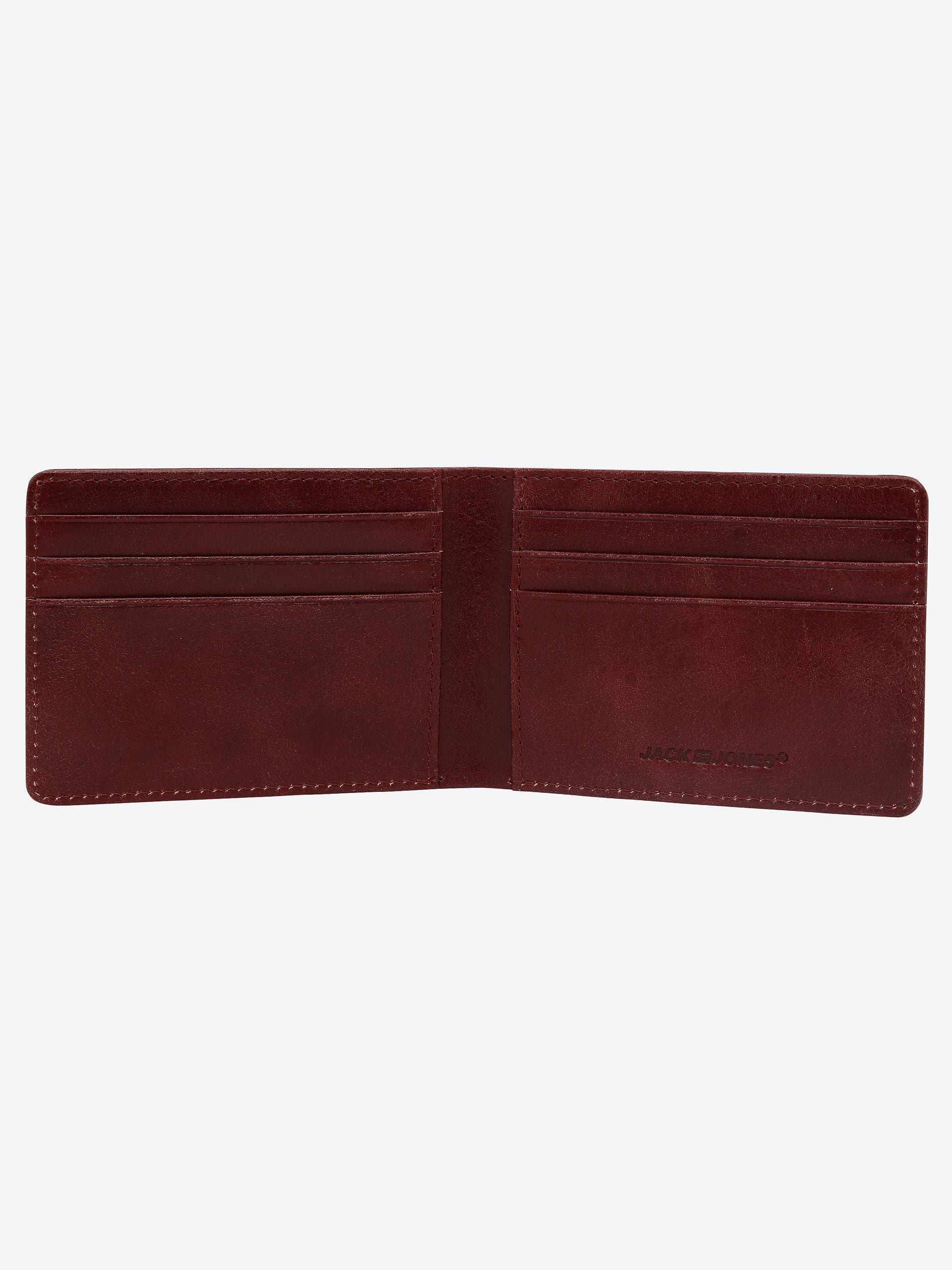 Maroon Colour Blocked Leather Wallet