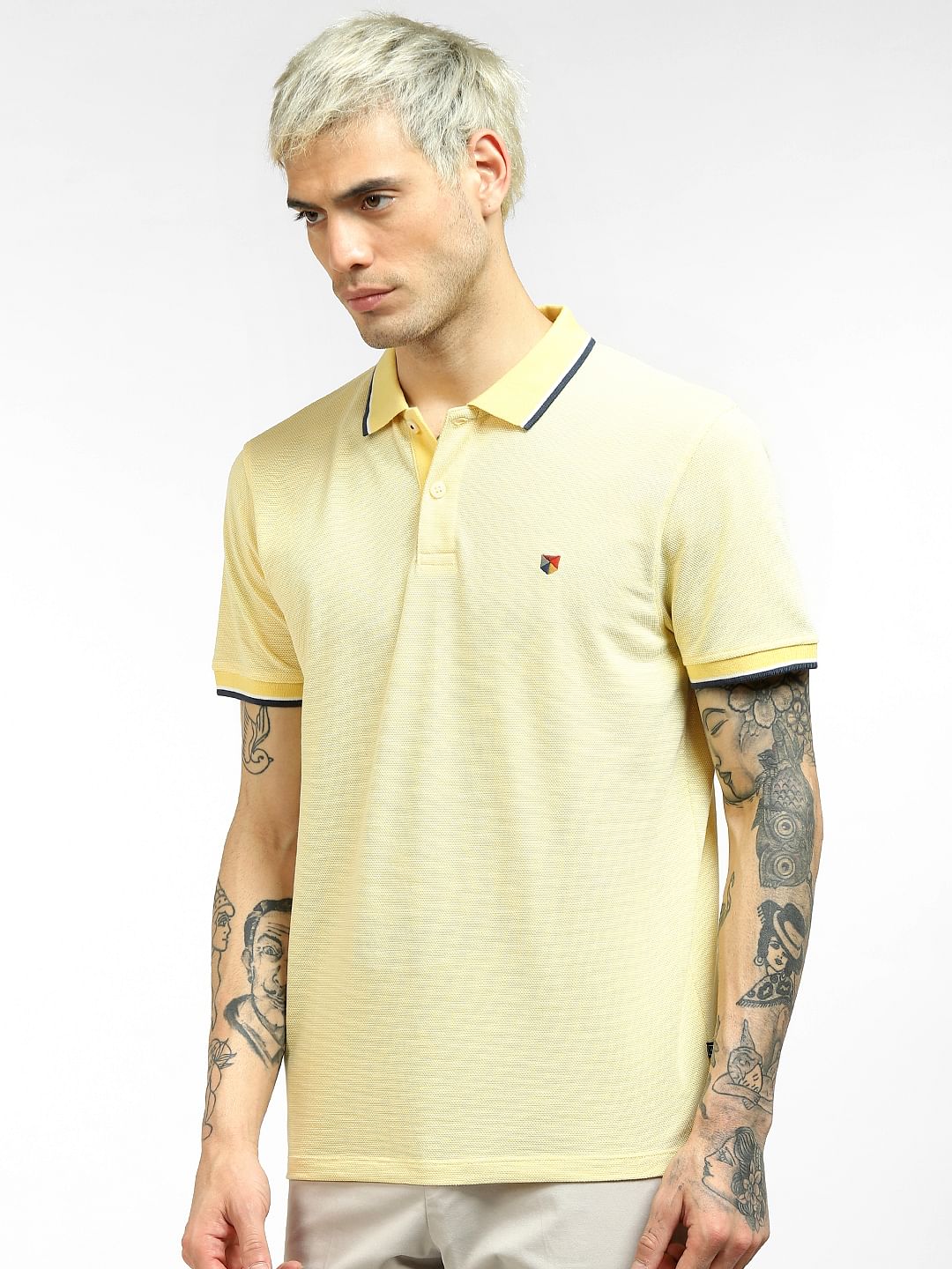 Yellow Polo Neck T-shirt