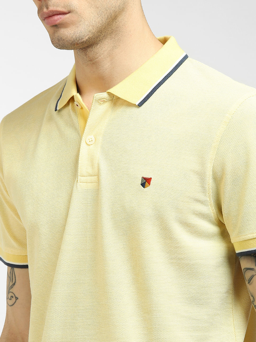 Yellow Polo Neck T-shirt