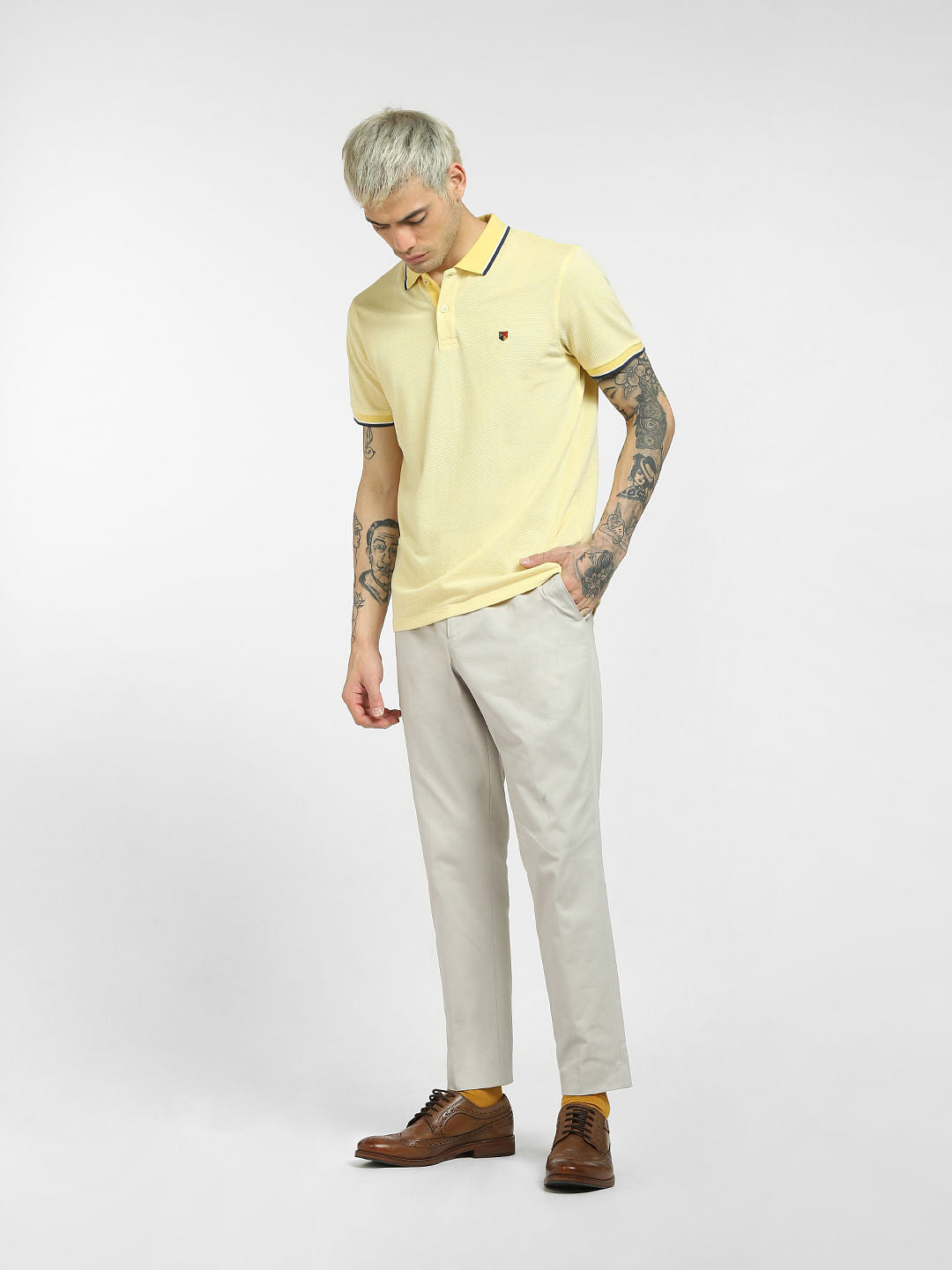 Yellow Polo Neck T-shirt