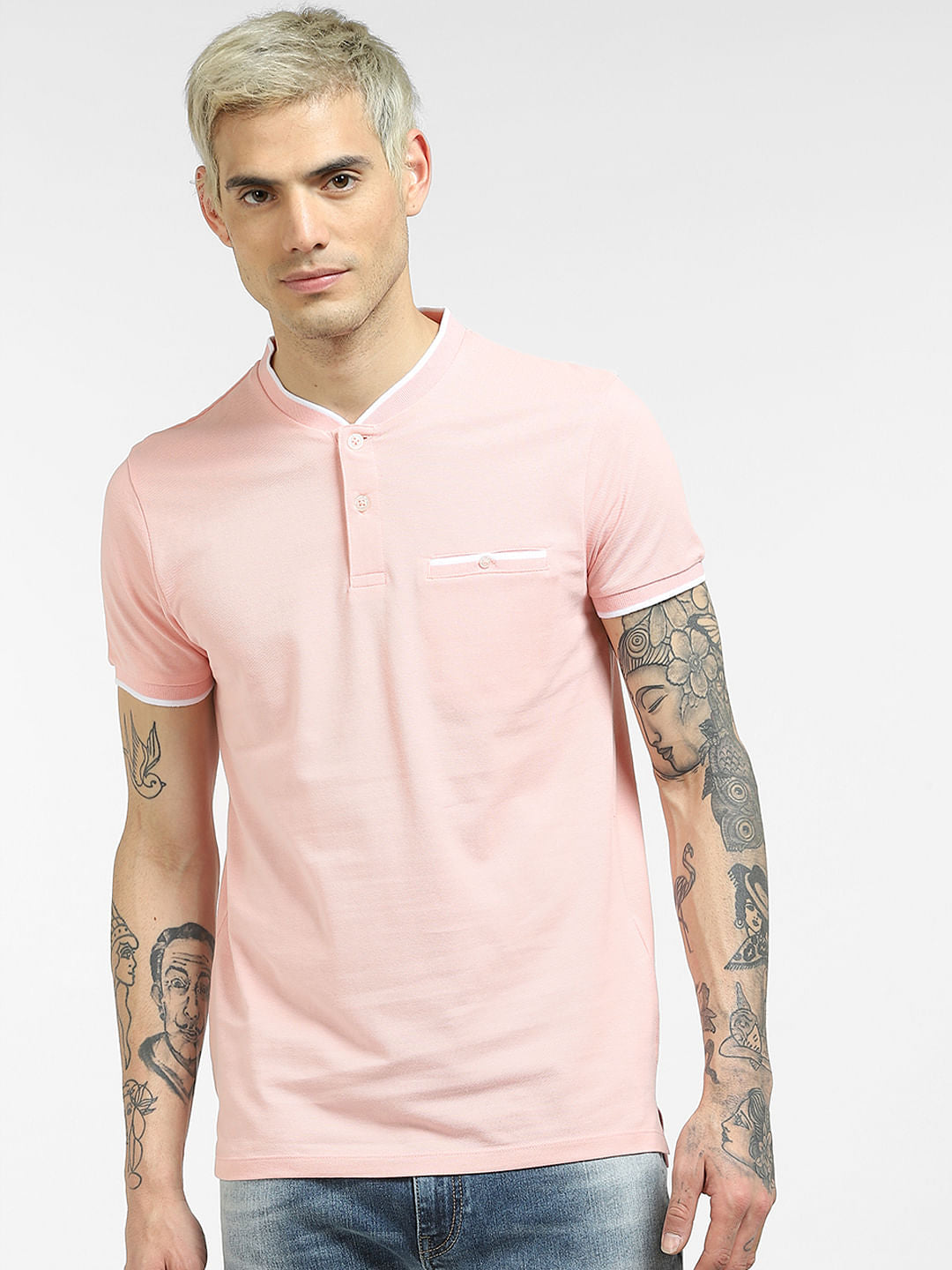 Pink Henley T-shirt