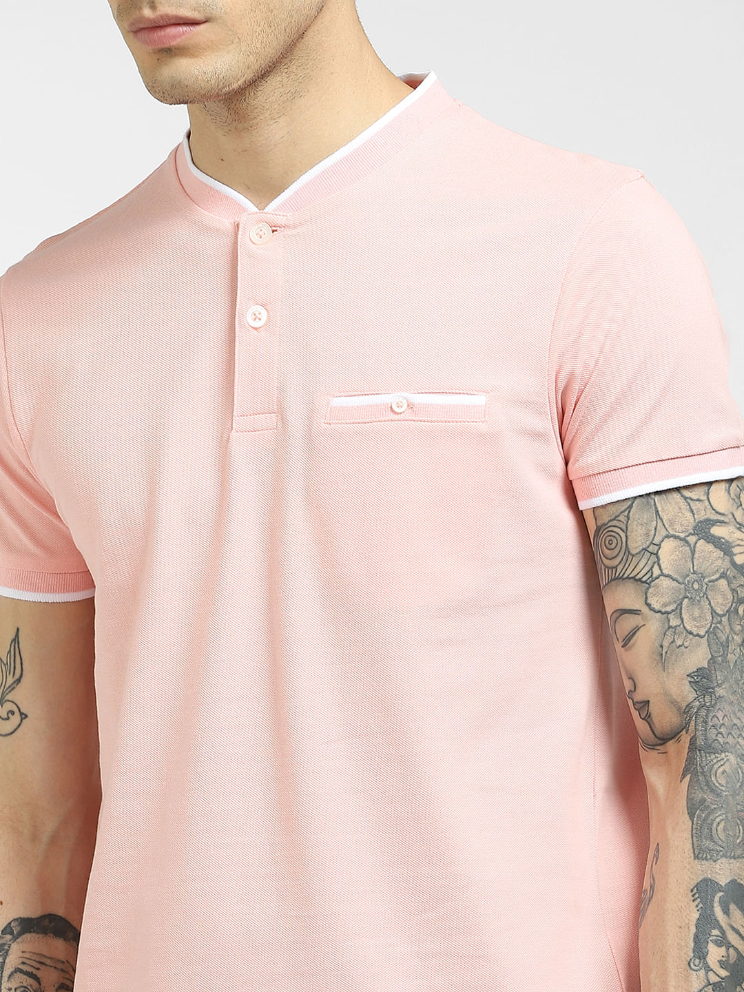 Pink Henley T-shirt
