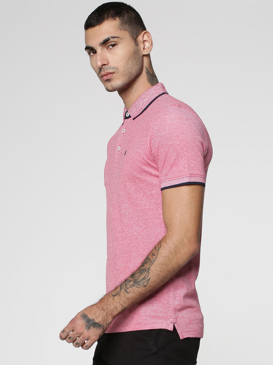 Red Polo Neck T-Shirt