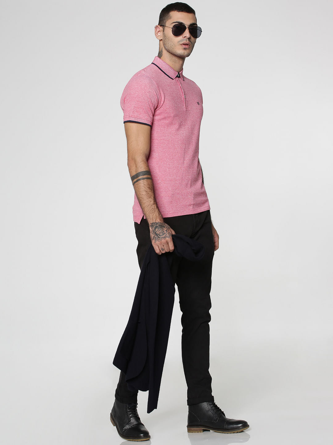Red Polo Neck T-Shirt