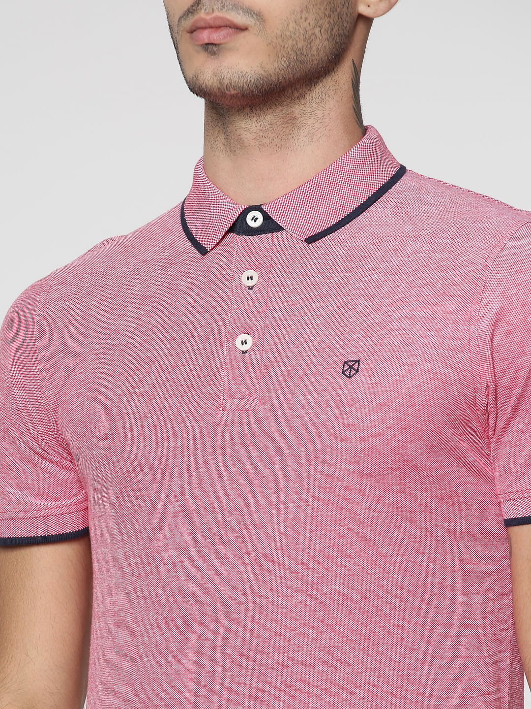 Red Polo Neck T-Shirt