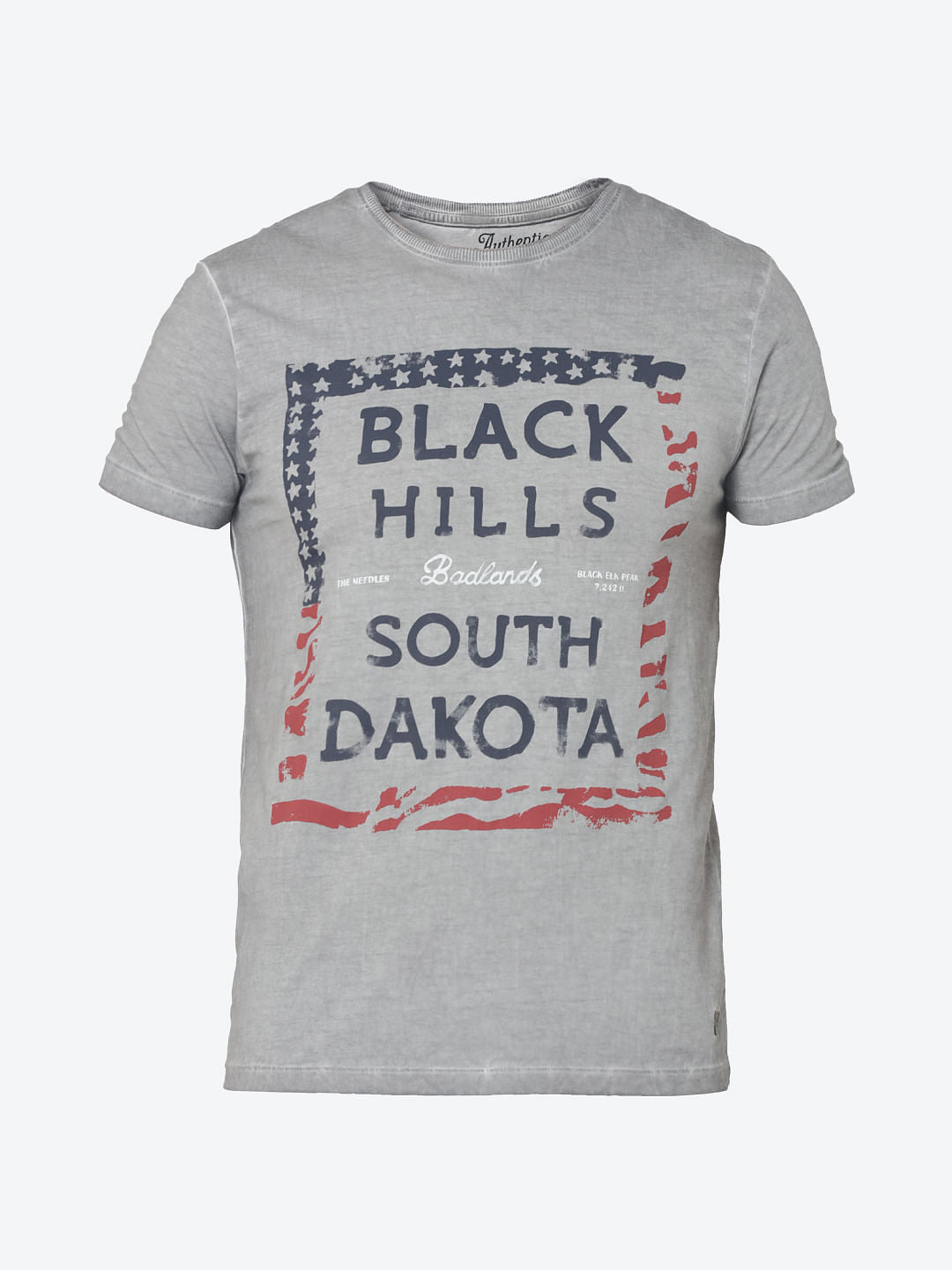 Grey Graphic Print Crew Neck T-Shirt