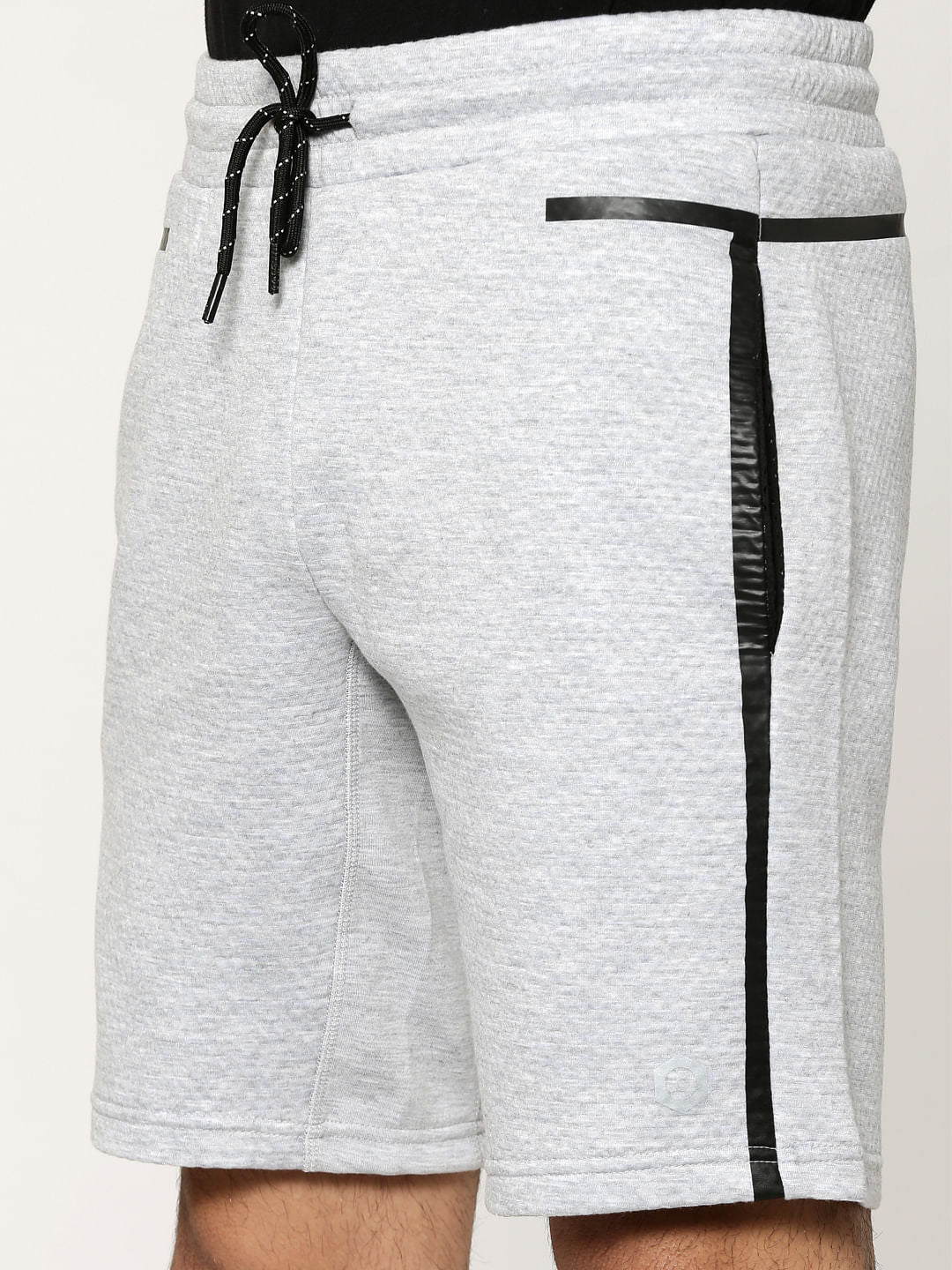 Light Grey With Black Piping Sweatshorts