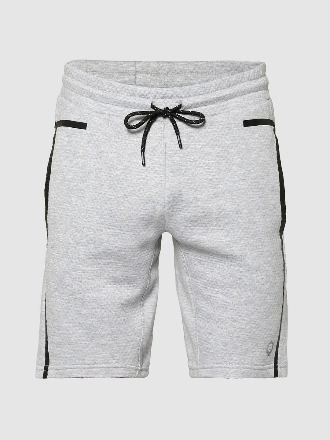 Light Grey With Black Piping Sweatshorts