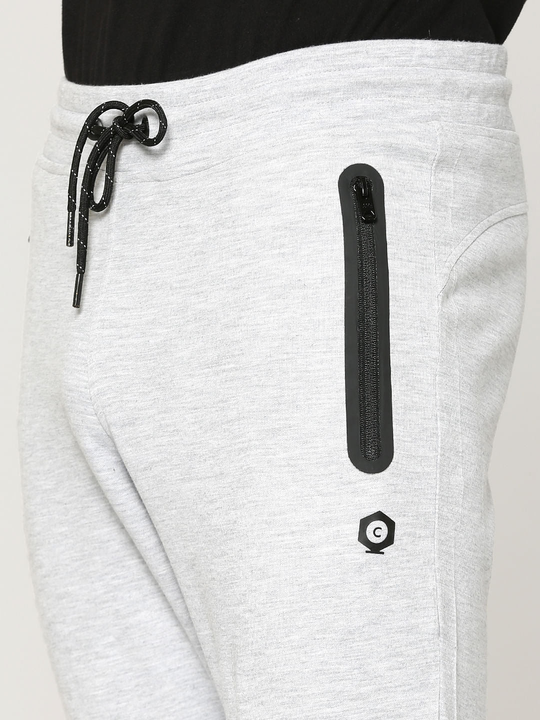 Grey Contrast Pocket Lining Sweatpants