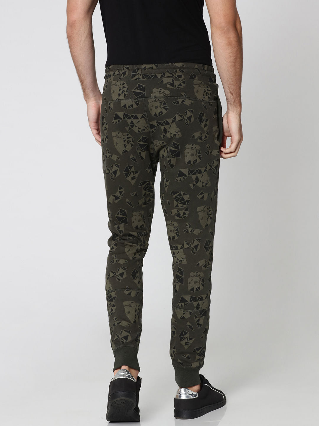 Olive Green Camo Print Sweatpants