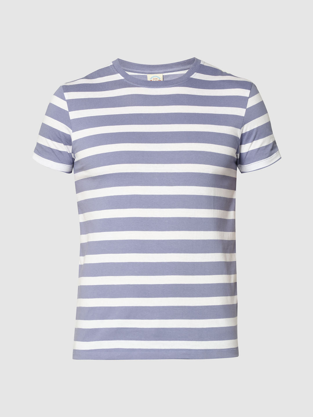 Blue Striped Crew Neck T-Shirt
