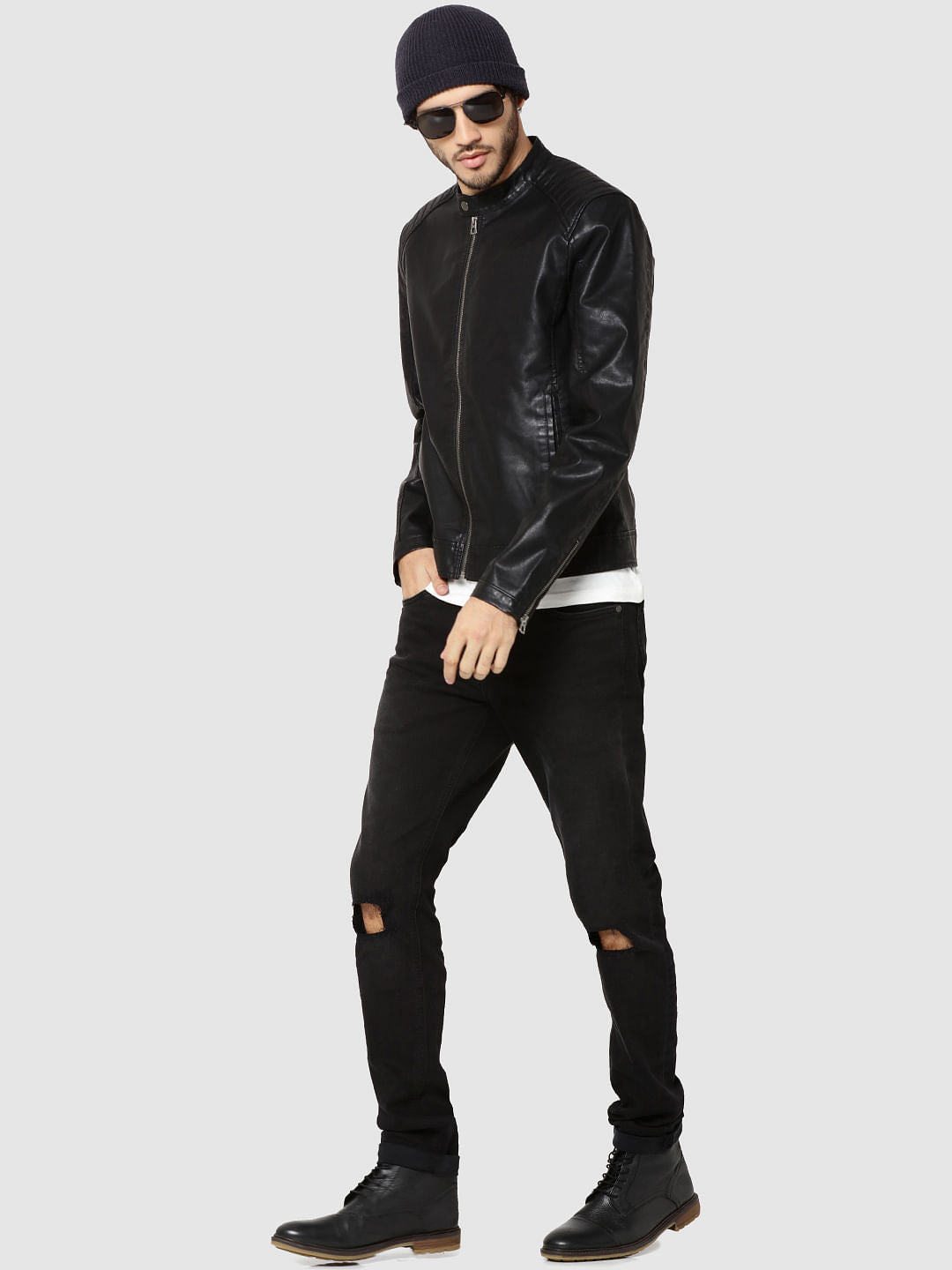 Black Pu Biker Jacket