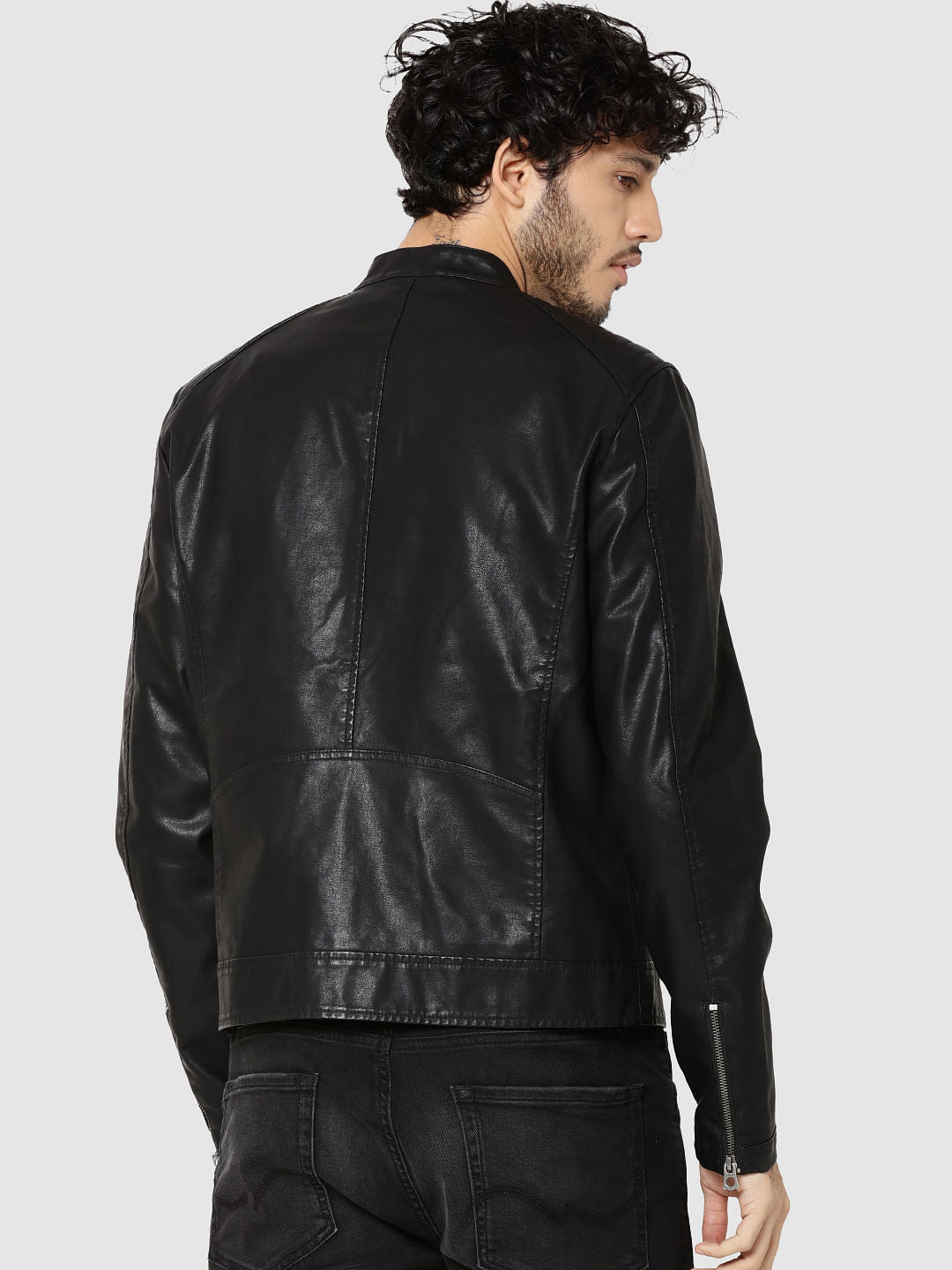 Black Pu Biker Jacket