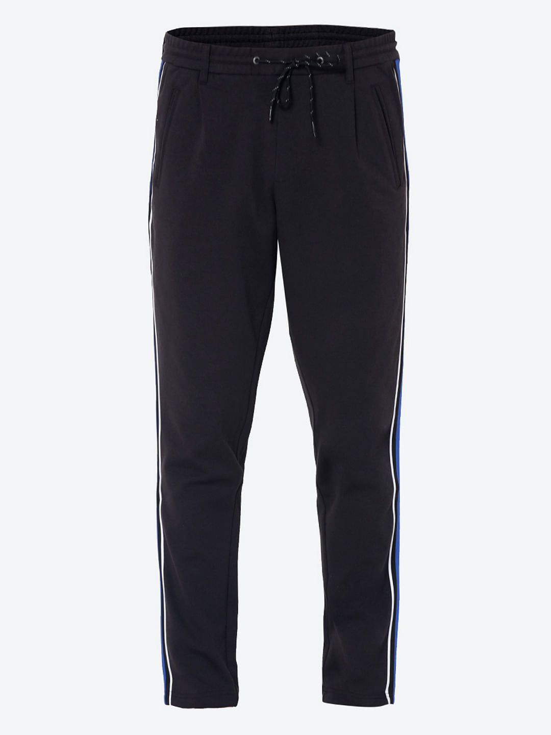Dark Grey Tape Detail Drawstring Pants