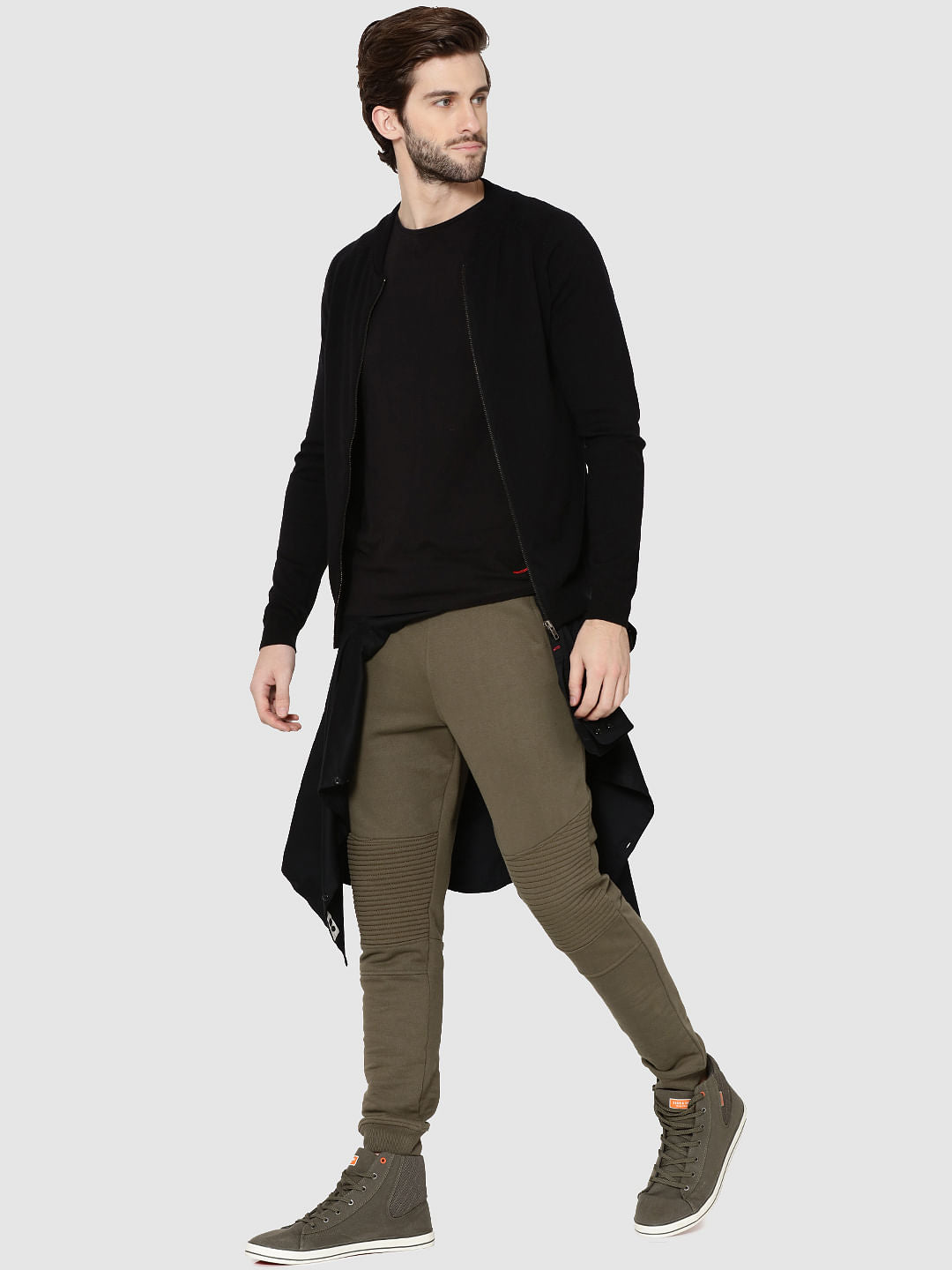 Black Zip Up Cardigan