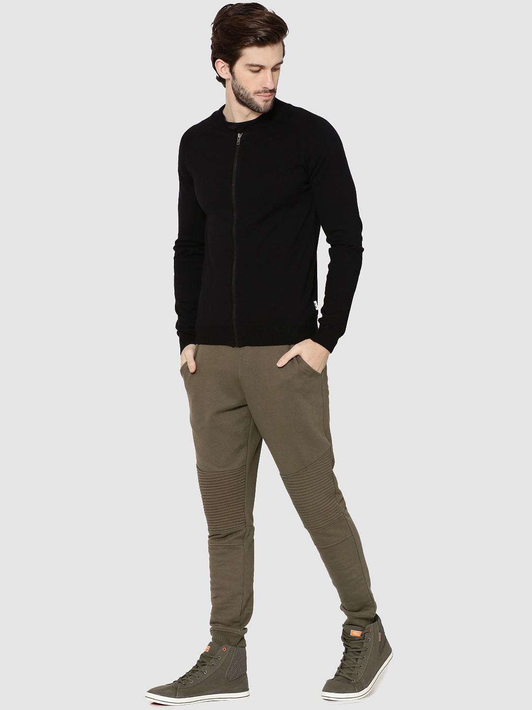 Black Zip Up Cardigan
