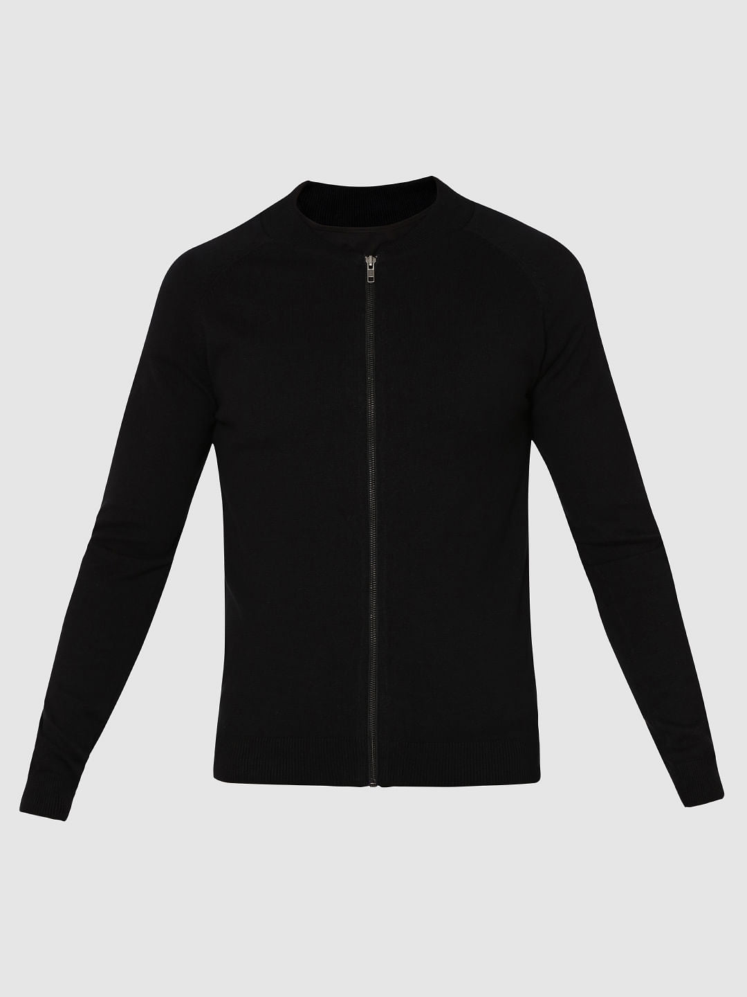 Black Zip Up Cardigan