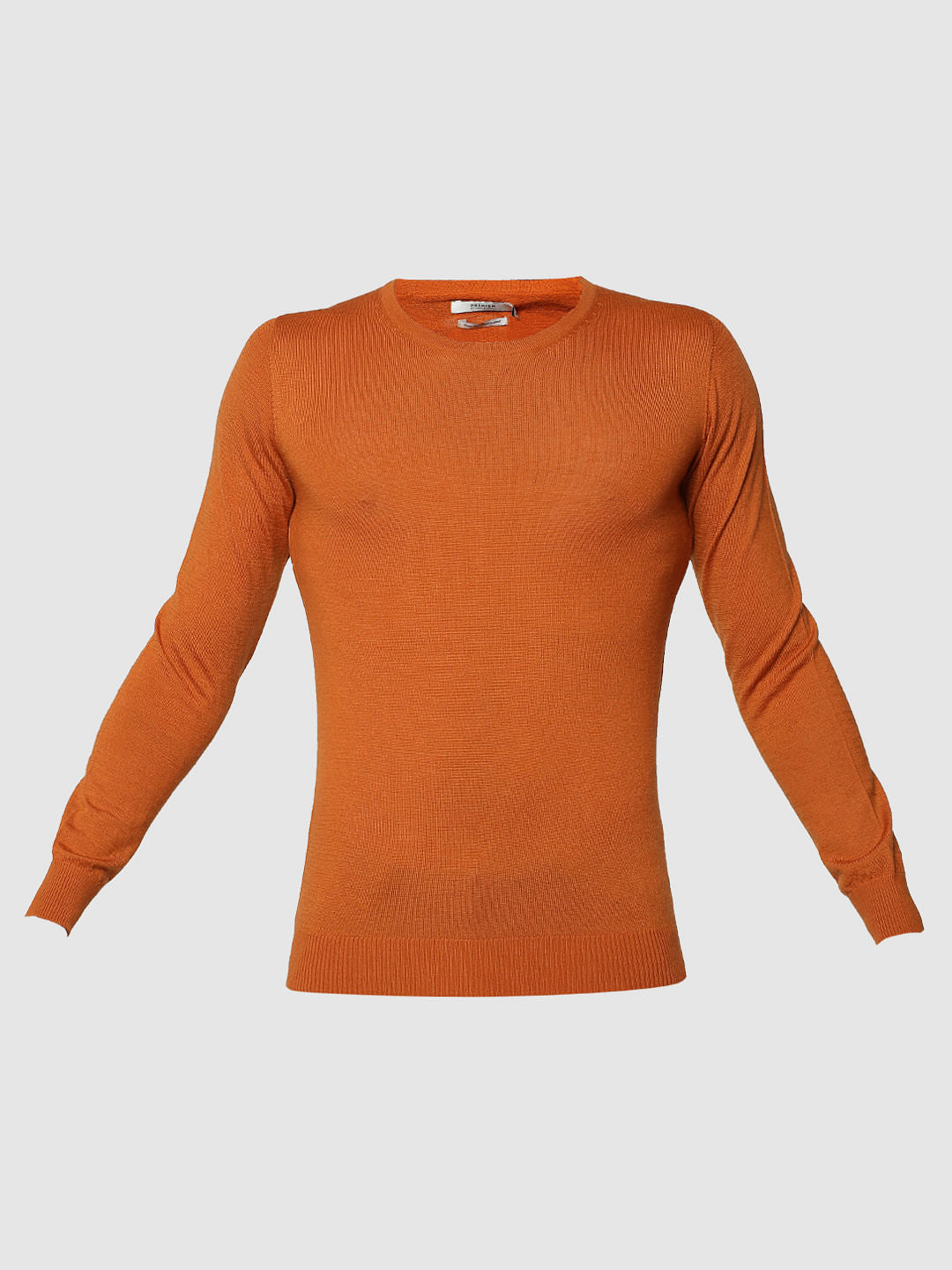 Orange Crew Neck Pullover
