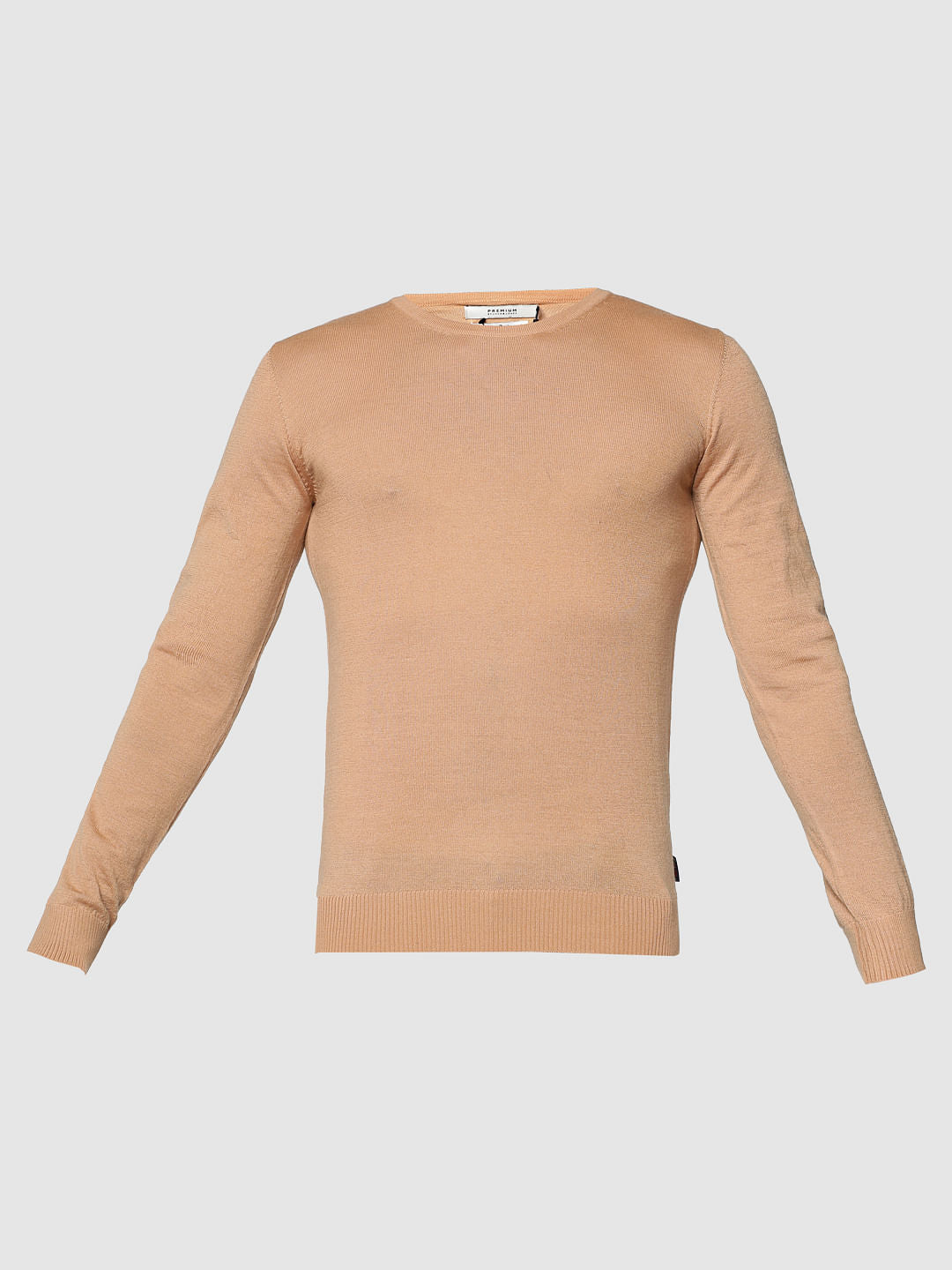 Brown Knit Crew Neck Sweatshirt