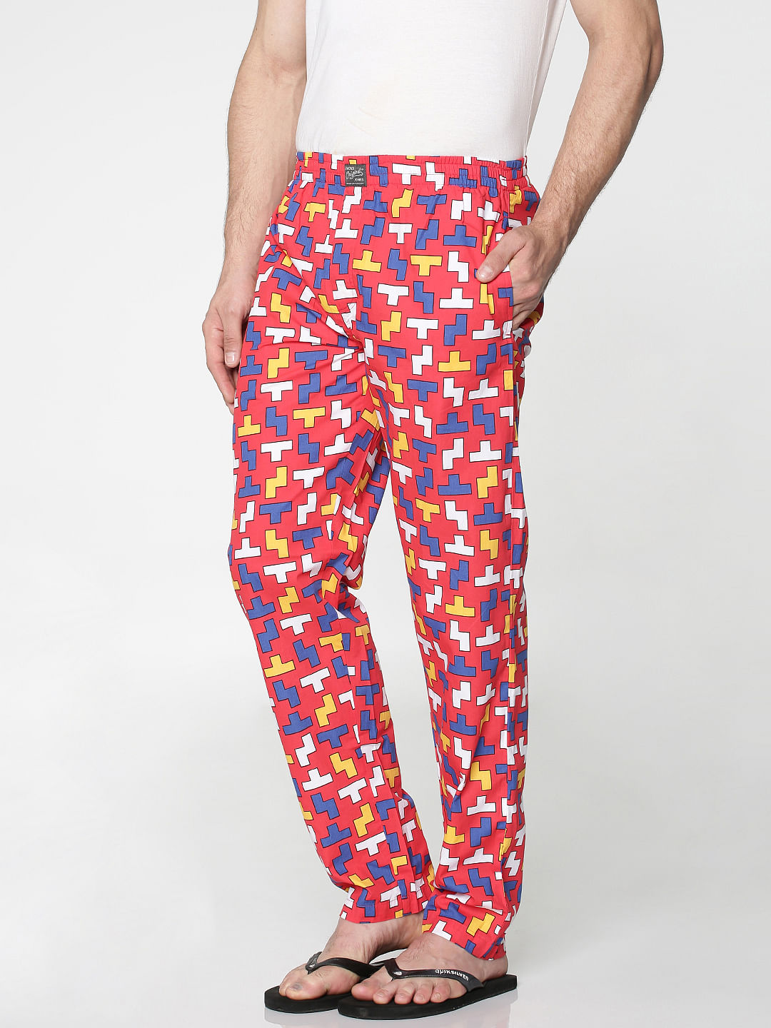 Red All Over Tetris Print Pyjama