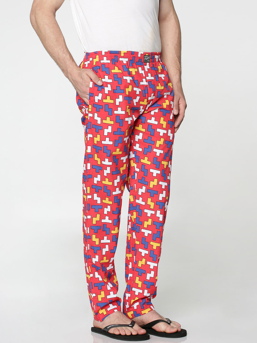 Red All Over Tetris Print Pyjama