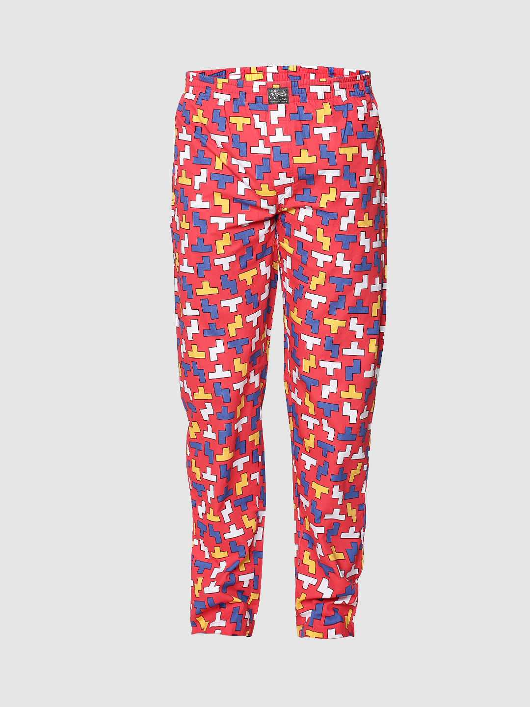 Red All Over Tetris Print Pyjama