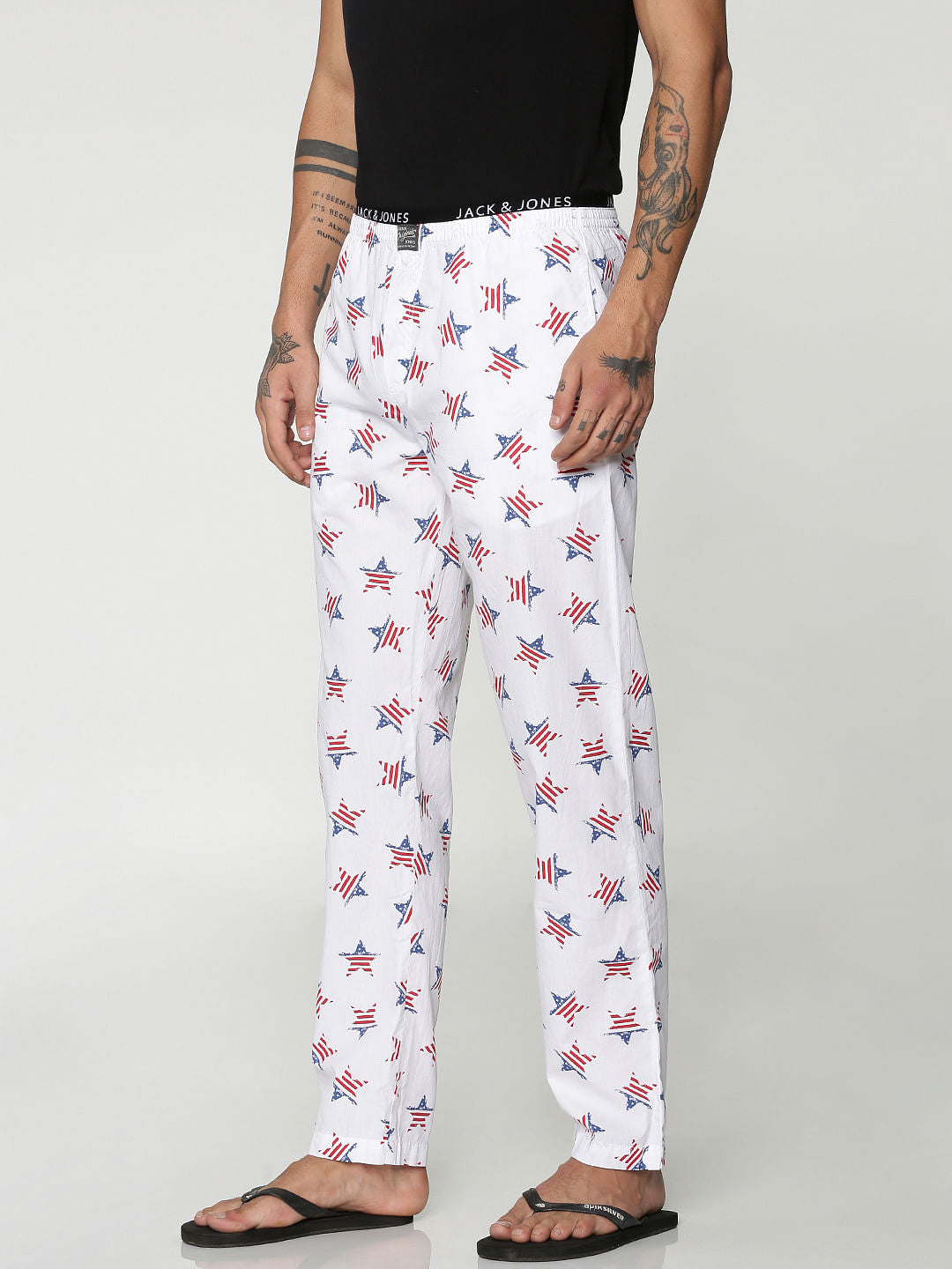 White All Over Star Print Pyjama