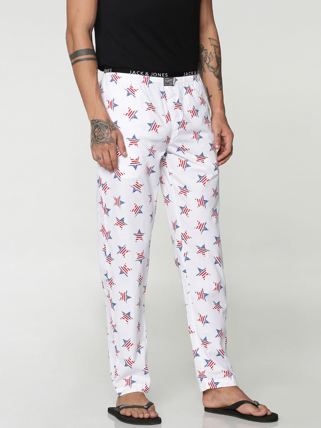 White All Over Star Print Pyjama