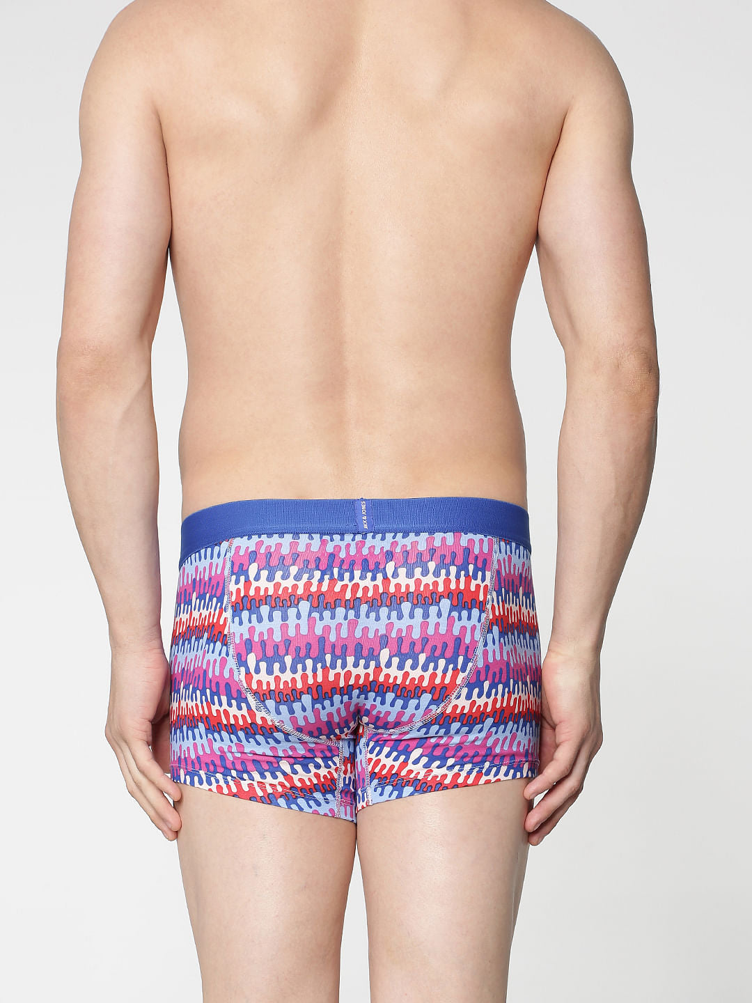 Maroon Colour Blocked Drip Stripe Brazilian Trunks