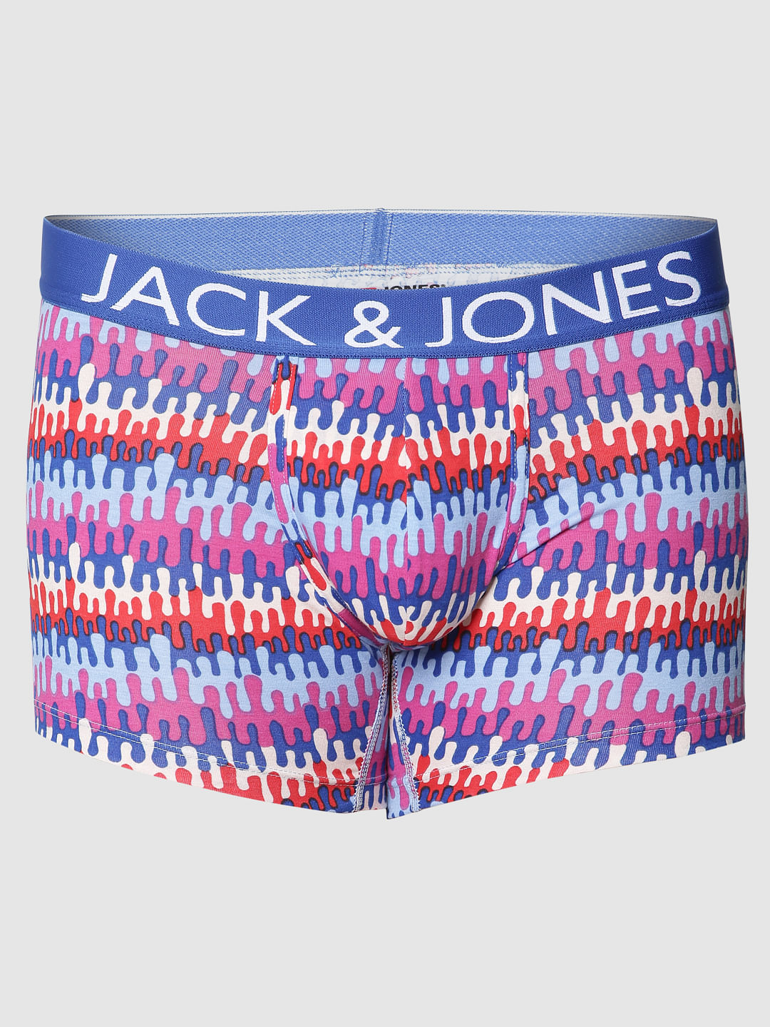 Maroon Colour Blocked Drip Stripe Brazilian Trunks