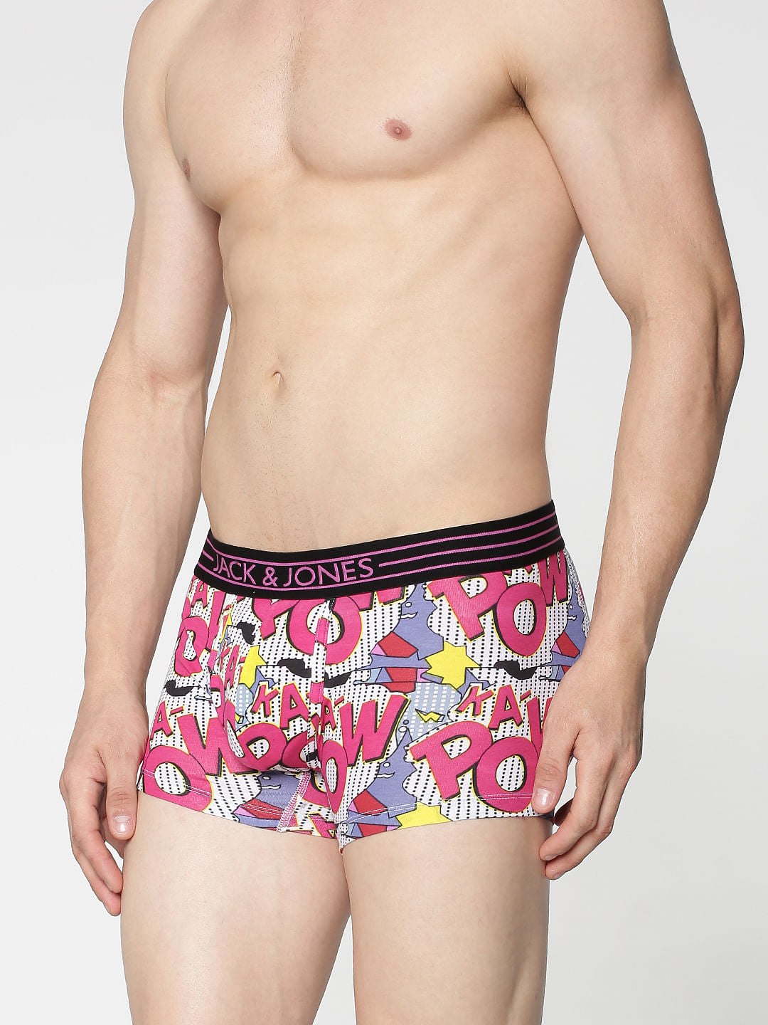 Pink Pow Text Print Trunks