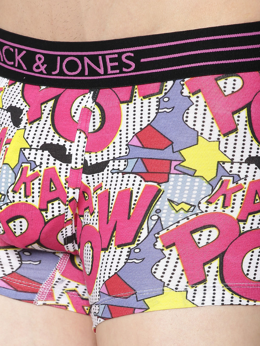 Pink Pow Text Print Trunks