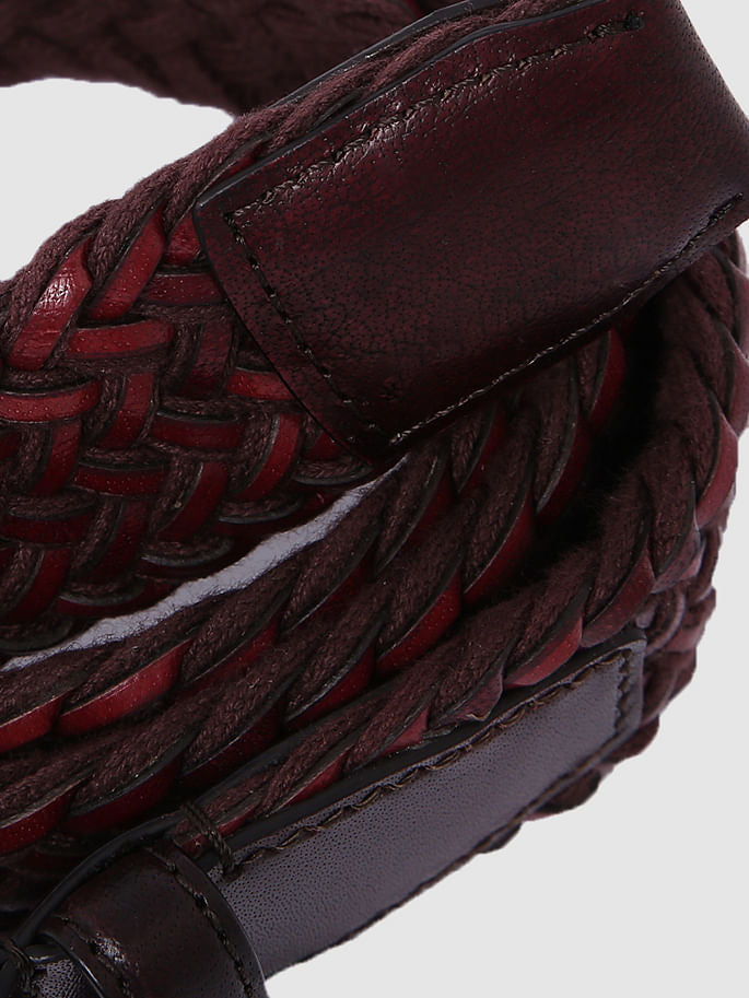 Brown Braided Leather Belt