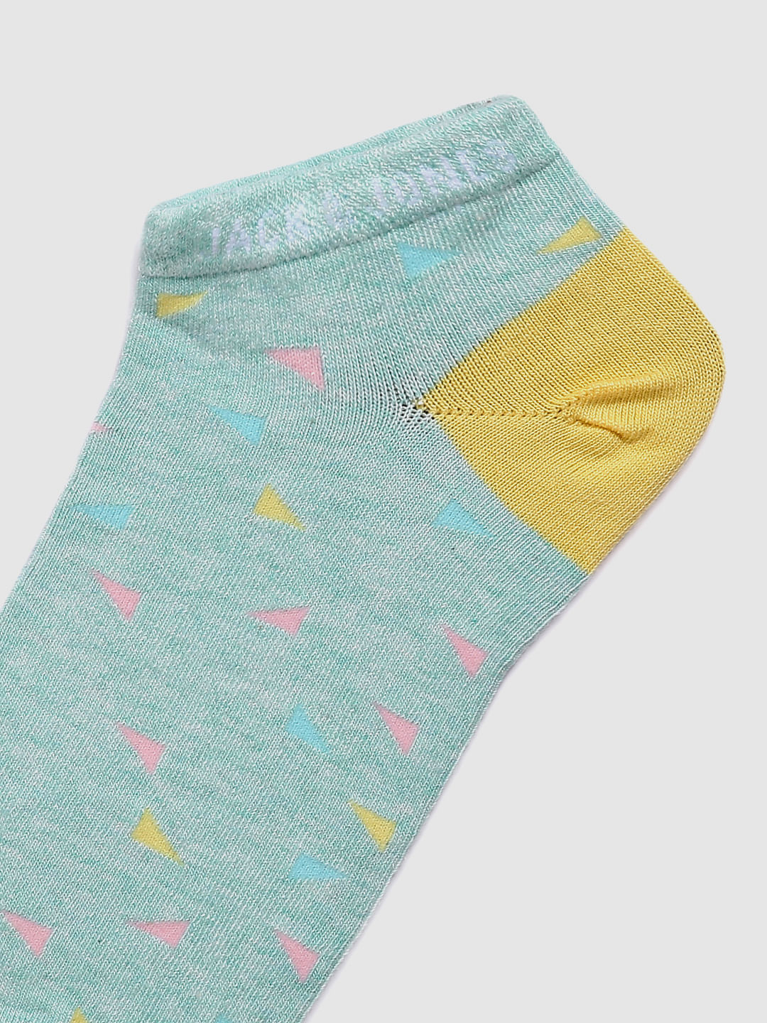 Yellow Printed Ankle Length Socks