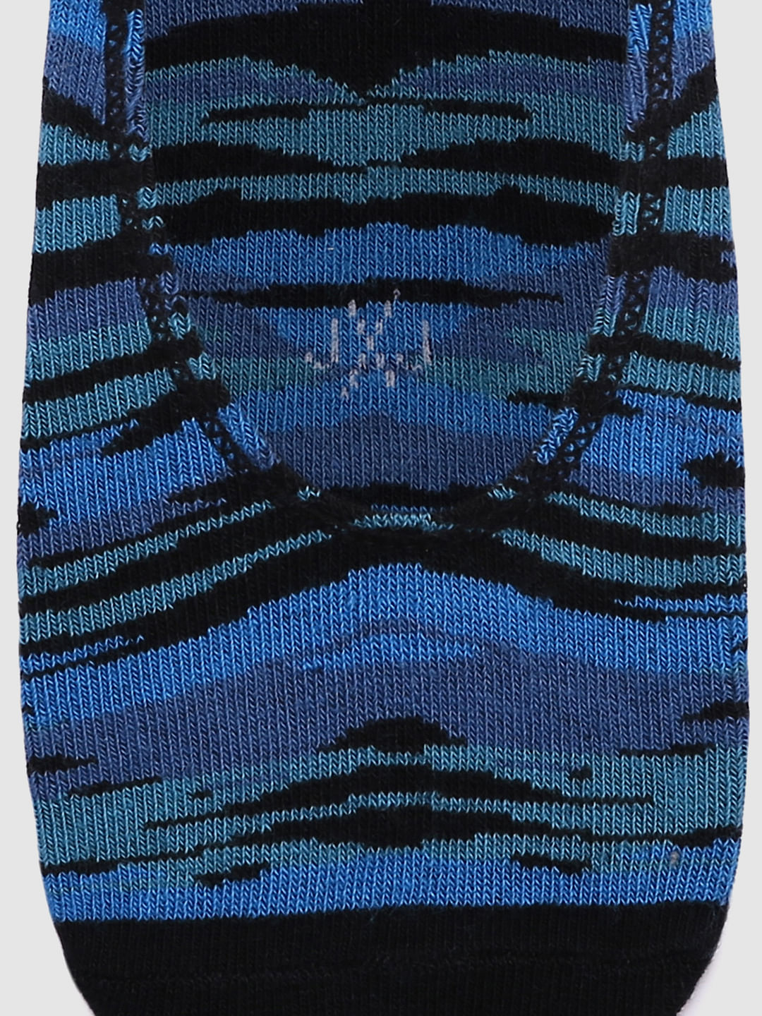 Blue Colour Blocked No Show Socks