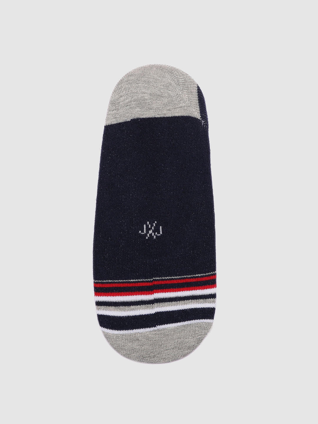 Blue Striped No Show Socks