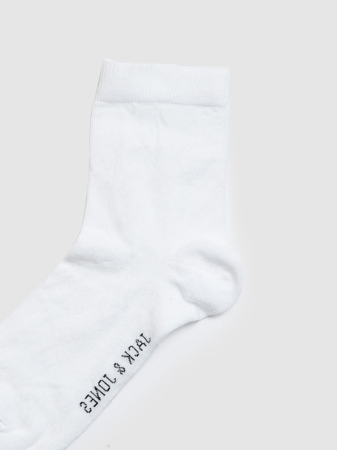 White Mid Calf Length Socks