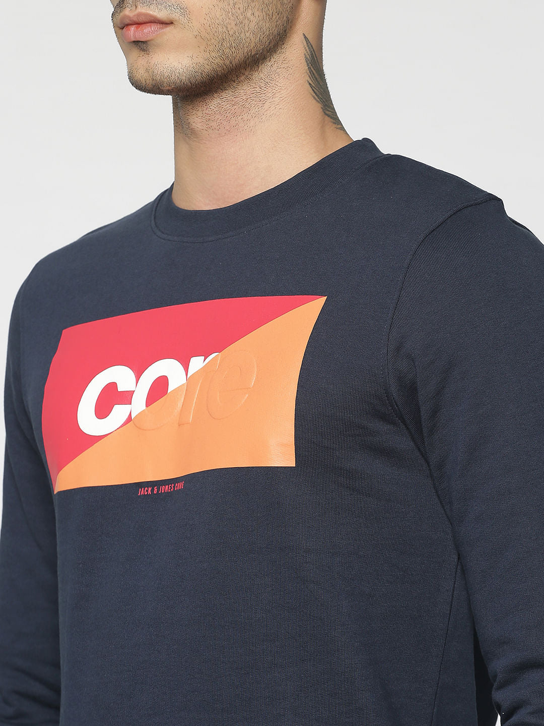 Dark Blue Colourblocked Sweatshirt