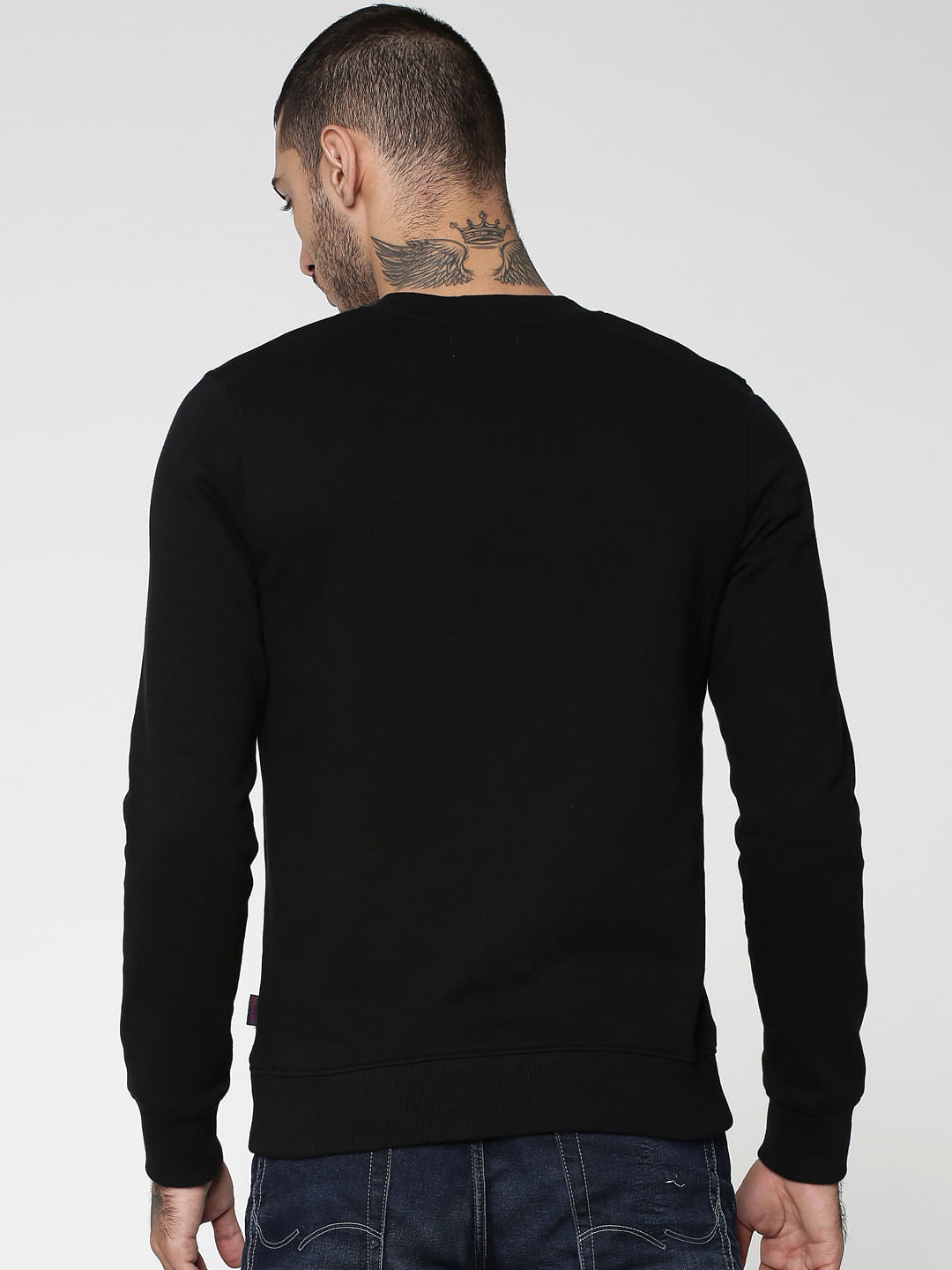 Black Text Print Sweatshirt