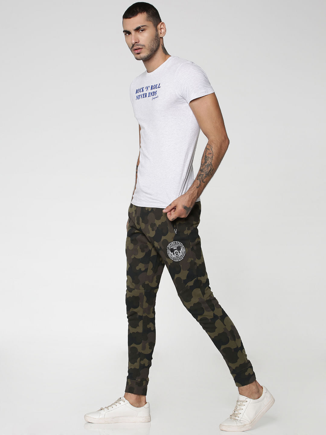 Mickey Black Mickey Camo Print Sweatpants