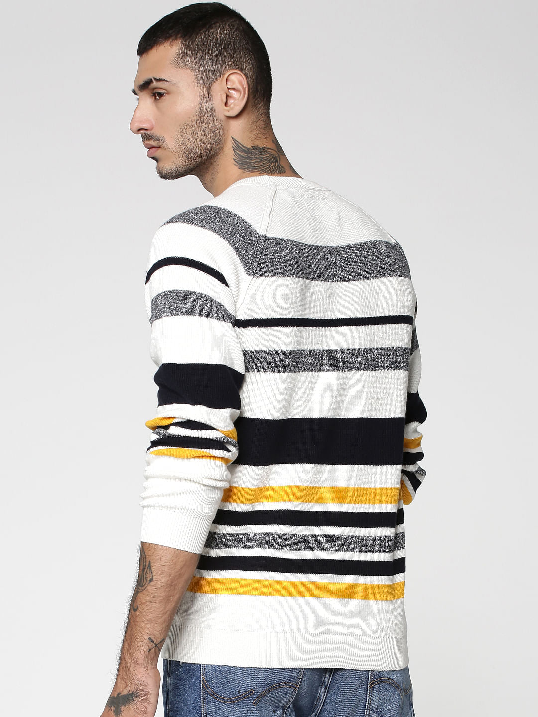 White Striped Sweatshirt