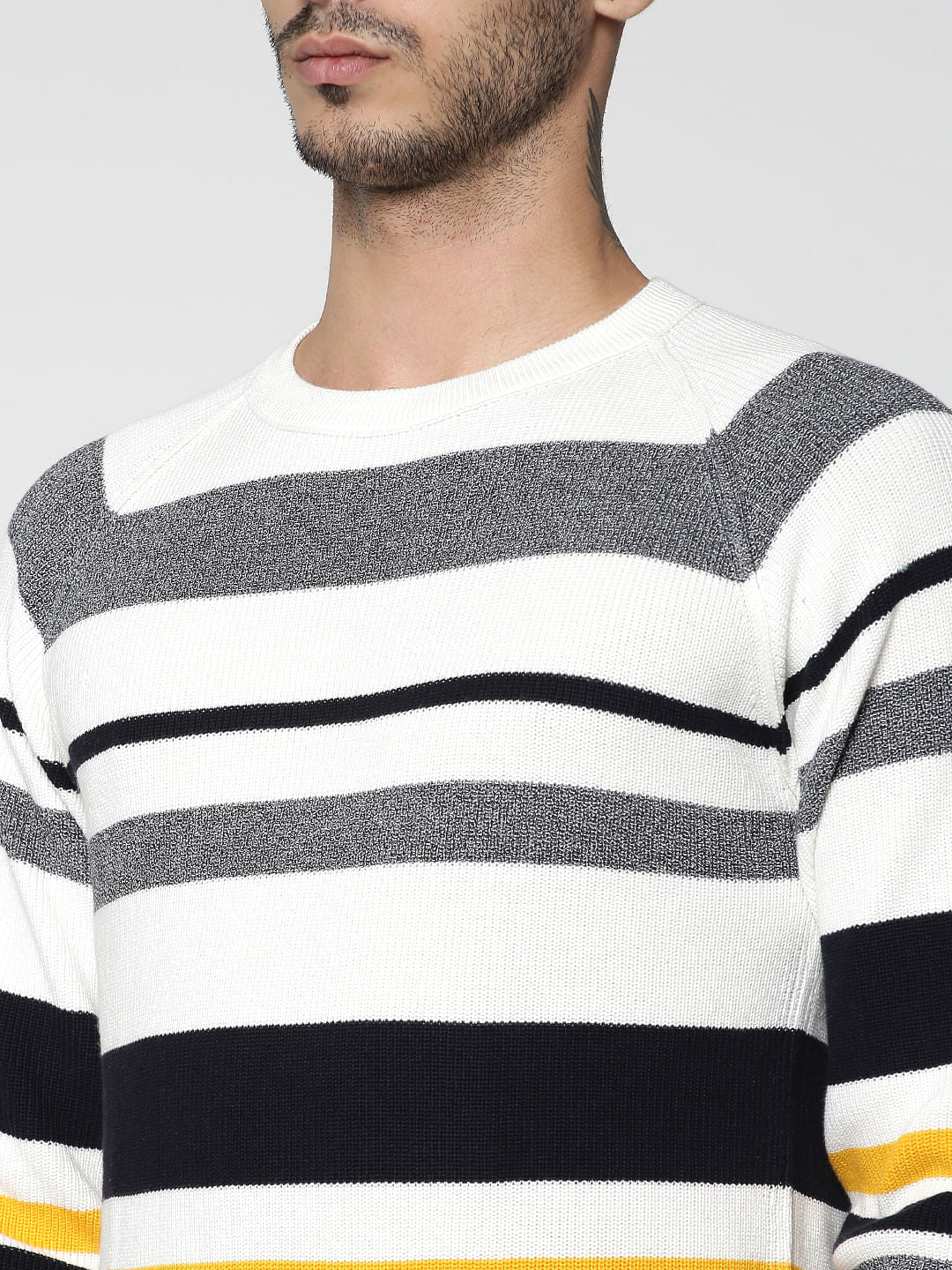 White Striped Sweatshirt