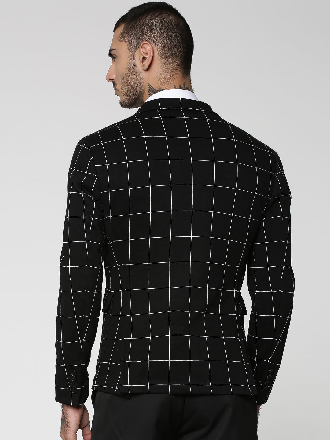Black Check Slim Fit Blazer