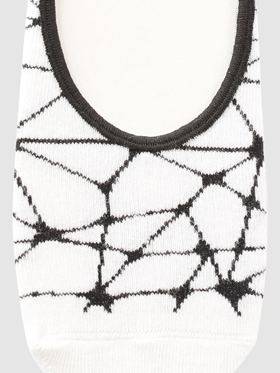 White Soccer Ball Print No Show Socks