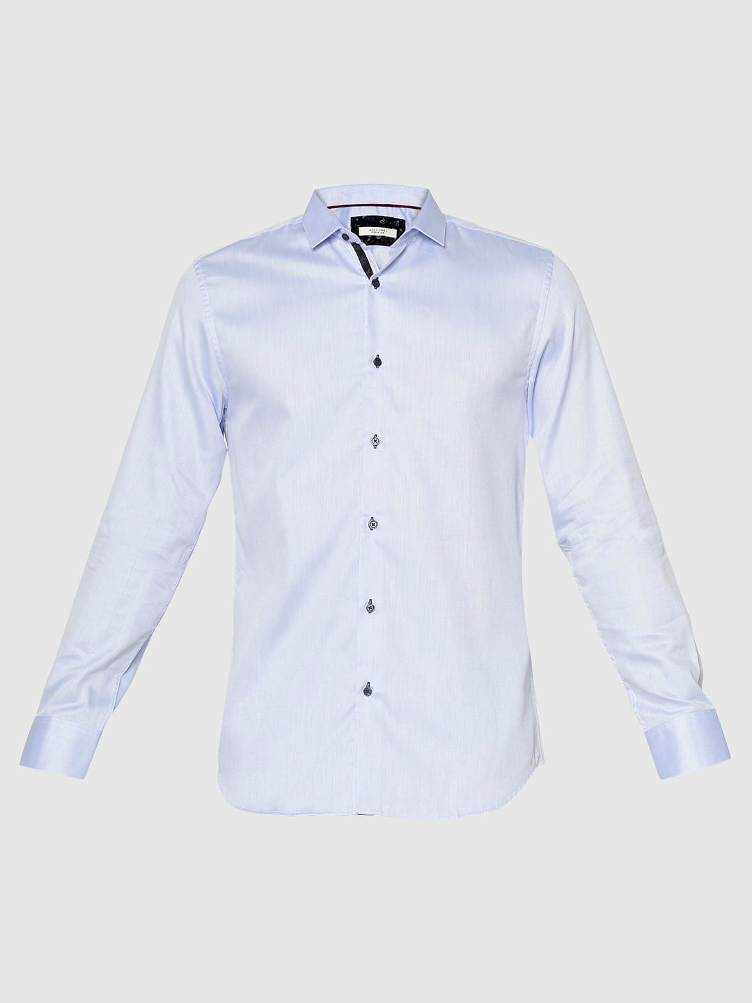 Blue Dobby Slim Fit Full Sleeves Shirt