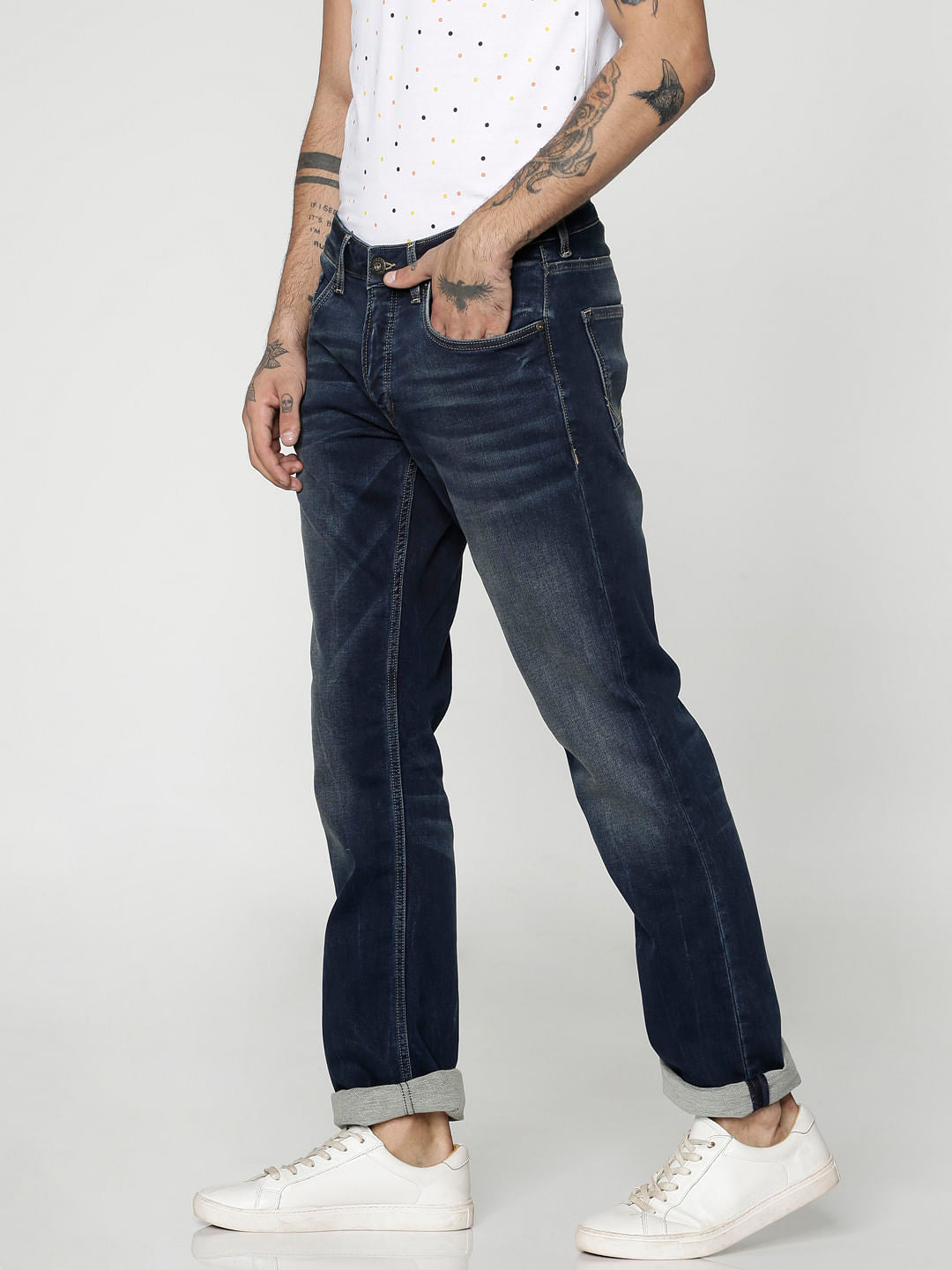 Dark Blue Clark Dobby Regular Fit Jeans