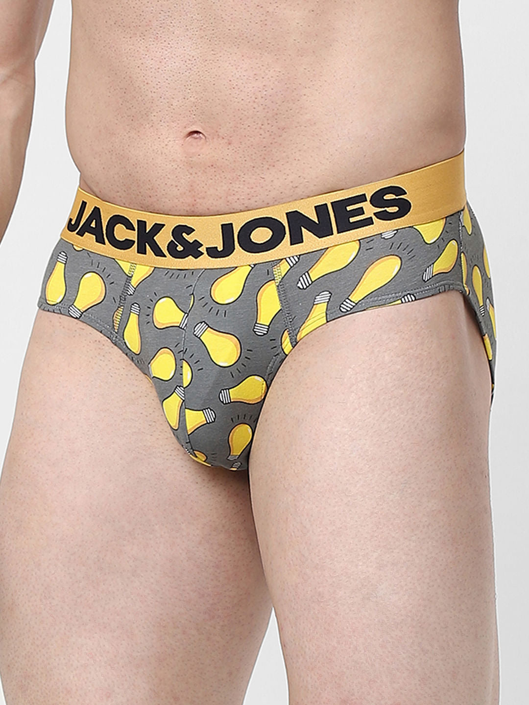 Grey Graphic Print Briefs