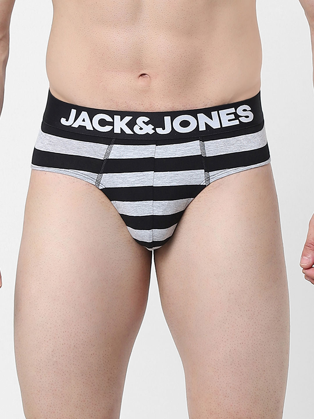 Black & Grey Striped Briefs
