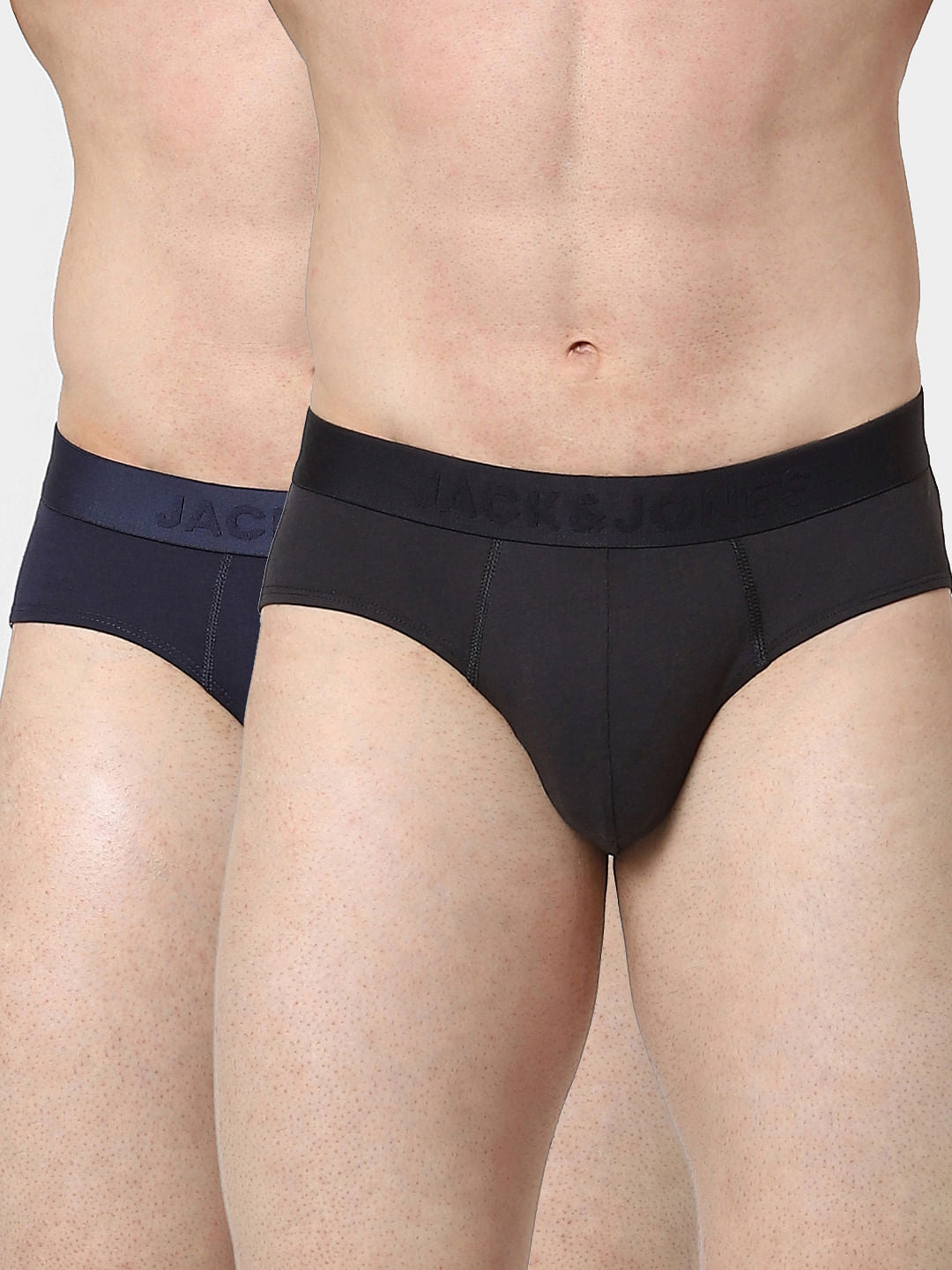 Black & Navy Blue Briefs - Pack of 2